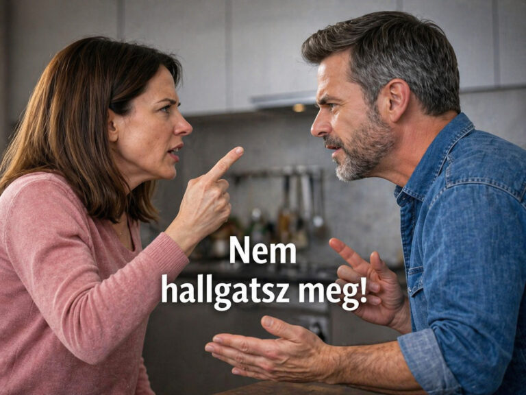 Egy házaspár hevesen vitatkozik.