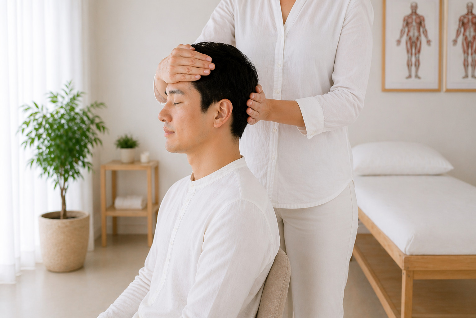 Kineziológiai korrekció- ülőhelyzetben végezve.